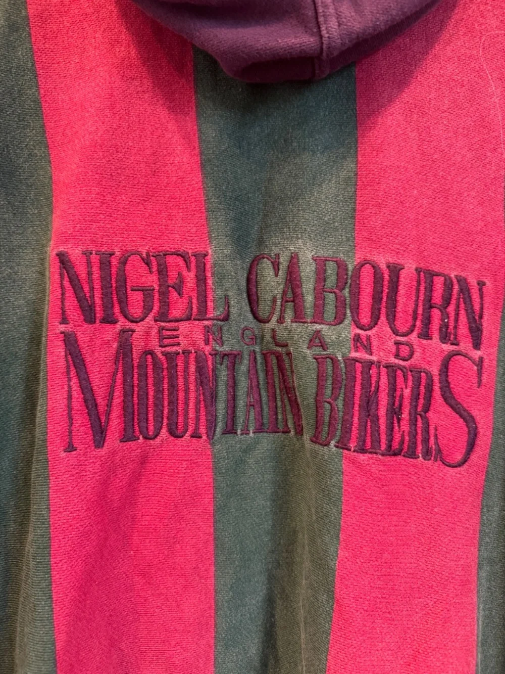 Vintage 80s Nigel Cabourn Mountain Bikers Striped Hoodie